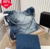 Made Old Design Denim Bag 23dennim Grand Shopping Tote Designerka Kobieta Kobieta Sling Body Najdroższa torebka ze srebrnym łańcuchem Gabrielle Quiltedhedeh