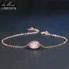 Łańcuch Lamoon Rose Quartz Bransoletka Klejnot Klejnot 925 Srebrna bransoletka 18K Rose Gold Plate Exquacit Biżuter