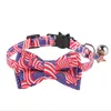 独立記念日猫の首輪弓ネクタイの花のパターンネックレス