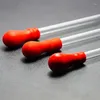 90mm/100mm/120mm/150mm/180mm/200mm Pipette d'expérience en verre clair avec transfert de compte-gouttes de capuchon en caoutchouc rouge