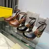 Sandal Mink Fur Thunky Topuk Pompası Terlik Yüksek Topuklu Sandal Kadınlar tıkanma Slippers Slaytlar Vintage Deri Stiletto Boyut 35-42