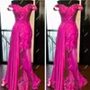 Abiti da festa Fucsia Abito da sera dritto Appliques Pizzo Donna Off The Shoulder Sweetheart Robe De Soiree Celebrity Formal Vestidos Fiesta 230515