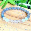 Strand MG1211 Mond-Handgelenk-Mala mit Intention-Kristallen, Armband aus echtem blauen Kyanit und Labradorit für Yoga