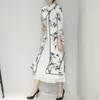 Ethnic Clothing Chinese Style Loose Casual Cheongsam Two-piece Retro Ink Painting Printed Jacket Simple Solid Color Dress Suit