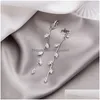 Bengelen kroonluchter vrouwen lange tassel oorbellen Koreaanse zoete vlinder Rhinestone oorrel elegante geometrische hangende sieraden ne dhgarden dhcnt