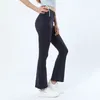 Women Yoga Flared Pants Summer Ladies High Waist Slim Fit Belly Bell-bottom Trousers Shows Legs Long Yoga ll2303