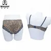 Bikini Air Bra & Panties Women New Sexy Low Waisted ThongHot Sell Girl Wireless Seamless Wholesale Wire Free Push Up Leopard Lace Panty Set