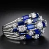 Zespół pierścieni luksusowe kobiety szerokie pierścionki z sześcienną modną modą Pierścień Weddne przyjęcie Nowa biżuteria