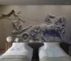 Bakgrundsbilder CJSIR Anpassad tapet Fresco 3D Angel Carriage Reliefs väggmålning för väggar 3 D Papel de Parede Home Decor