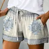 Shorts pour femmes dames été Shorts de plage taille élastique imprimé fleuri poches décontracté cordon court pantalon de sport 230512