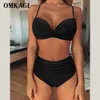 Dames badmode Omkagi High Taille Bikini dames sexy zwempak 2023 bikini set zwempak solide sring badpak print push up zwemblaas vrouwen H230515