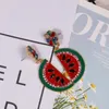 dangle earrings 2023女性のためのフルーツドロップフラワースイカエナメルクリスタルステートメントブライダルパーティージュエリー韓国