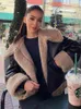 Kadın Ceketleri Klkxmyt Kadın Kış Moda Kalın Sıcak Sahte Kürk Shearling Ceket Ceket Vintage Uzun Kollu Zip-Up Kadın Dış Giyim Şık