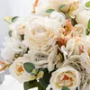 Dekorativa blommor 4 Bunches Artificial Peony Hydrangea Silk Roses Christmull Decoration 2023 Year Home Garden Wedding Fake Fake Flower