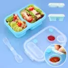 Bento Boxes 1360ml Silicone Collapsible Lunch Box 3Grid Lunch Bento Box Large Capacity Bowl Outdoor Portable Picnic Camping Folding Lunchbox 230515