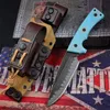 Top Quality M35 Strong Survival Straight Knife Z-wear Stone Wash Drop Point Blade Full Tang Blue G10 Handle Outdoor Fixed Blade Tactical Knives