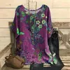 Women's T-Shirt 2023 New Round Collar Flower Printing Top Retro Pullover Summer Loose Short Sleeves Oversized Tee Shirt Fashion T-Shirt S-5xl P230515