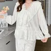 Vêtements de nuit pour femmes mode féminine rétro thermique costume à manches longues canari polaire maison Wea automne et hiver diamant pyjamas