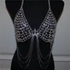 Other Jewelry Sets New Rhinestone Body Chain Set Sexy Nightclub Fringe Bra Red Heart Shaped Thong Lingerie Set