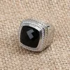 15mm Square Cubic Zirconia Statement Ring with Side Stone Fashion Women's Jewelry Ring