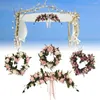 Dekorativa blommor torkade konstgjorda handgjorda blommor simulering roskrans för bröllop hem dekoration ornament