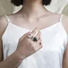 15 mm großer Zirkonia-Statement-Ring für Damen, weißvergoldeter Messing-Modering
