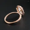 Anéis de cluster estampados sólidos 9/10/11/18k Rose Gold Wedding Anniversary Party Party 3ct Oval Cut D VVS Ring Moissantie for Women