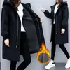Women's Trench Coats 2023 Long Outwear Plus Size Elegant Ladies Thicken Windbreaker Women Autumn Winter Hooded Drawstring Pocket Zipper