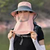 Outdoor hoeden zomer uv nekbescherming visser caps voor mannen vrouwen paardenstaart zon hoeden ademende wandelvissen hoed mannelijke buitenkap 230515