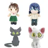 28 cm plyschleksaker 25 cm söt vit och svart katt doll anime suzume no tojimari plysch leksak dockdekoration