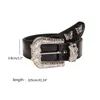 Celra cinto cinto jean pu vintage buckle cenário ceinture sparkling americano street dança