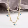 Catene Unisex Turchia Occhio del diavolo Collana con pendente a forma di palma Collana italiana fatta a mano Iced Out CZ Catena da tennis Accessori per il collo dell'anca Gioielli