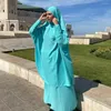 Ubrania etniczne Jilbab 2 -częściowy zestaw islamski Abaya z spódnicą Dubai muzułmańskie kobiety modlitewne odzież długie khimar rękaw Ramadan Eid sukienka