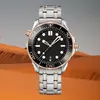 Automatic watch Mechanical watches Mens watchs 41MM Black Dial With Stainless Steel Bracelet Rotatable Bezel Transparent Movement Wristwatches waterproof