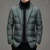 Heren Jackets Men Business Casual Top Grade Man Down Jacket 2023 Aankomst Classic Suit kraag 90% Gery Duck Coat Keep Warm Parkas