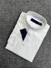 Spring and Autumn Mens Polos Pure Cotton Oxford Spinning Long sleeved Shirt Fashion Business Solid Color Simple Non ironing Men 1125ess