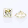 Loose Gemstones Moissanite Yellow Color Square Princess Cut VVS1 Ring Bracelet Jewelry DIY Material