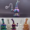 Nouvelle Arrivée Nano Placage Verre Brûleur À Huile Bong Pipe À Eau Coloré Fumer Dab Rig Ash Catcher Narguilé avec 14mm Mâle Verre Brûler À L'huile Tuyaux Moins Cher