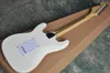 Witte elektrische gitaar met Floyd Rose, esdoornbaks met sterren inlay