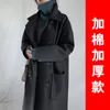 Women's Wool Blends Hepburn Style Woolen Coat i Fadkorean version av Autumn and Winter Thocked Overrock Mid Long