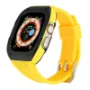 Tiras de luxo kit de casos protetores kit de aço inoxidável Casos DIY Casa de pulseira de pulseira de pulseira de órgãos de vigilância para a série Apple Watch Series 6 7 8 45mm 44mm