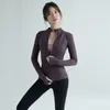 Camicie attive Giacche leggere da donna Slim Fit Zip-up Yoga Sport Giacca da corsa Allenamento Ragazza Sottile Palestra ad alta elasticità ad asciugatura rapida