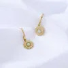 Dangle Earrings 2023 Ins Cool Wind Women's European And American Temperament Sunflower With Stone In Stock