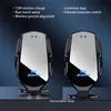 شاحن الشاحن اللاسلكي الشامل التلقائي حامل شاحن السيارات ABS+PC Mount Smart Sensor 15W شاحن سريع الشحن لهواتف iPhone Samsung Xiaomi في صندوق البيع بالتجزئة