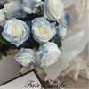 Fleurs décoratives 5 Pcs Artificielle Faux Soie Plantes Décor À La Maison Vases Pour La Décoration De Mariage Bouquet De Noël Guirlande Accessoires Bleu Rose