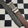 Cinturón de estilo nuevo a la moda, hebilla dorada, hebilla plateada, hebilla de aguja de cuero, cinturón de piel de vaca de doble cara, ancho de estilo a la moda de 38MM