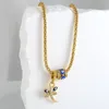 Chains ZHUKOU Dragonfly&eyes Charms Necklace For Women Star Moon Stainless Steel Necklaces Jewelry Men Choker Wholesale VL256