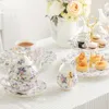 Teaware Exquisite British Afternoon Tea Set Bone China Teacup Saucer Creamer Sugar Bowl Dinner Plates Cake Plate Decorations Tableware