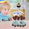 Bakeware Tools Cupcake Stand 4 Tier Round Acrylic Display Rack med bas för konditori dessert fruktkaka cookie godis dekorativ