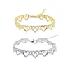 وصول جديد Love Heart Charm Tennis Chain Skleace Bracelet for Women Party Anniversary Gdeting Jewelry Link Bangle مجموعة قابلة للتعديل قابلة للتعديل